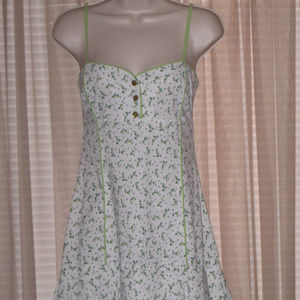 ETS ELEMENTS White Green Spangetti Strap Dress
